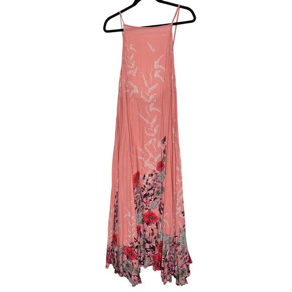 Intimately Free People L Floral Print Maxi Dress Flowy Casual Open Back Vacation - Picture 1 of 7